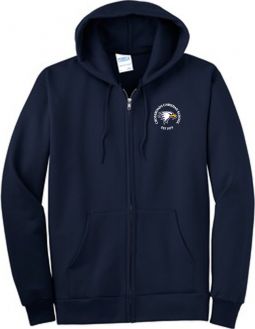 Youth/Adult Fleece Full-Zip Hooded Sweatshirt, Navy